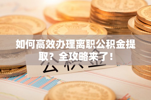 青县如何高效办理离职公积金提取？全攻略来了！